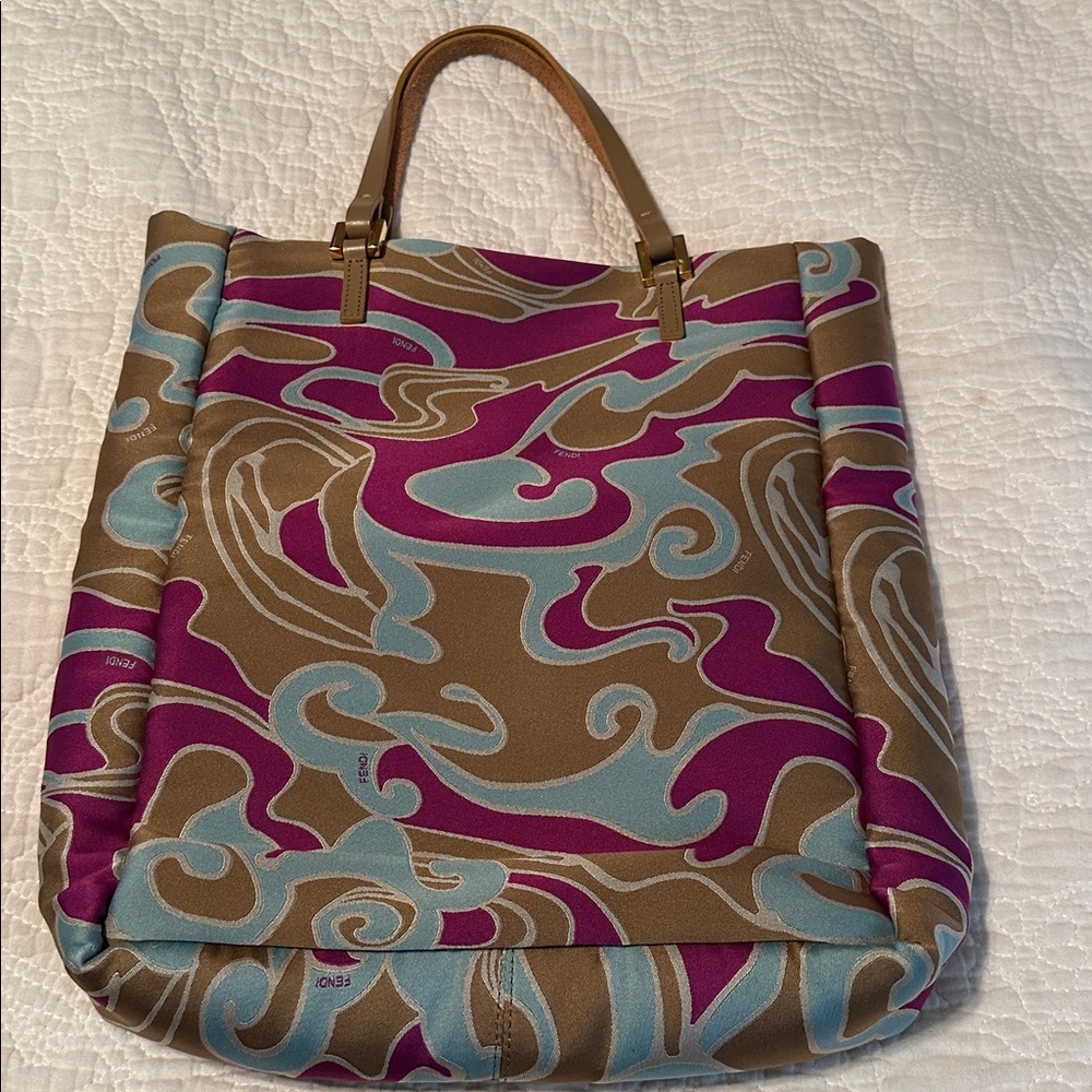Fendi Multicolor Psychedelic Swirl Tote Bag